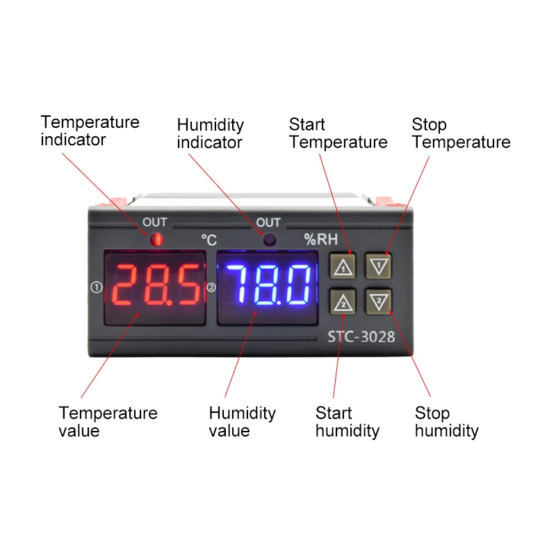 STC-3028 LED Digital Thermosta - đánh giá và giá Digital Hygrometer Probe