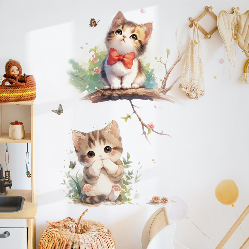 Kawaii Pastel Cat & Butterfly  - đánh giá và giá Pvc Panel Background