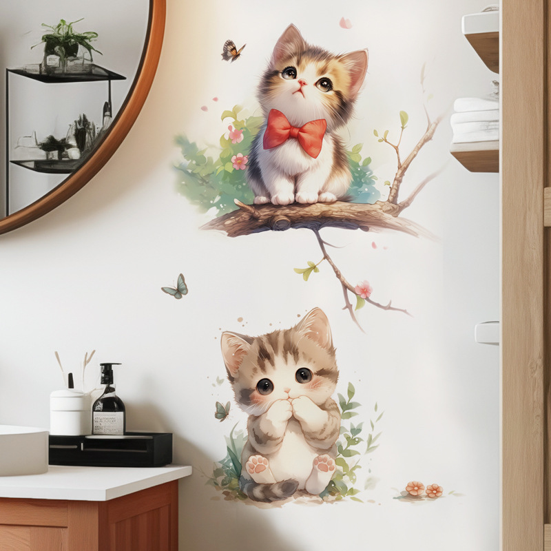 Kawaii Pastel Cat & Butterfly  - đánh giá và giá Pvc Panel Background