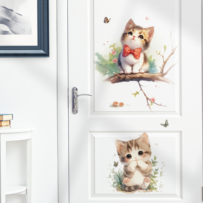 Kawaii Pastel Cat & Butterfly  - đánh giá và giá Pvc Panel Background