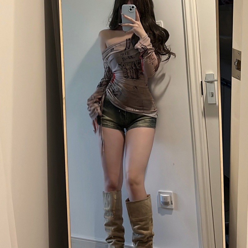 Long sleeved T-shirt spicy gir - đánh giá và giá Screen Top Mesh