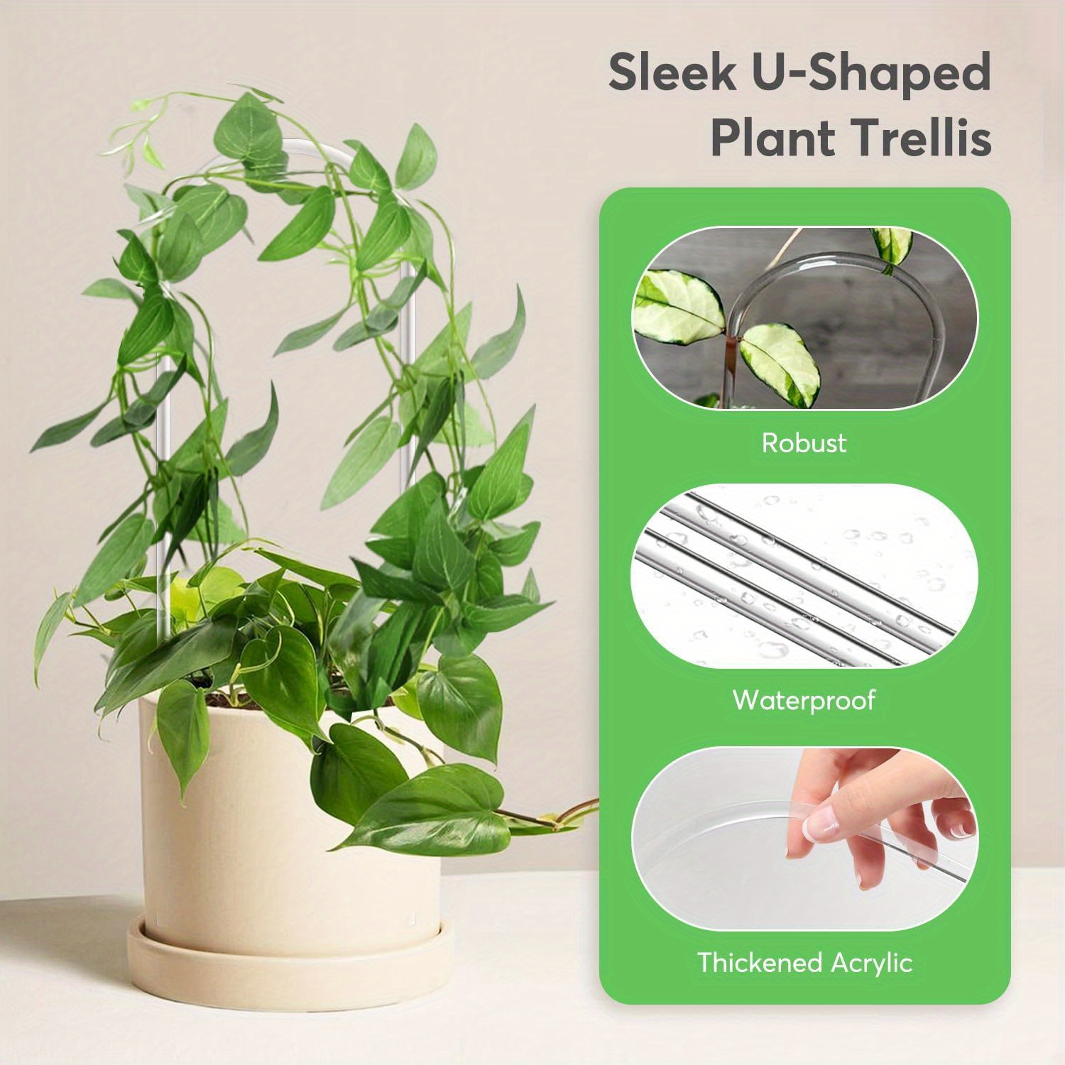 3pc u-shaped acrylic plant cli - đánh giá và giá Vine Climbing Plastic