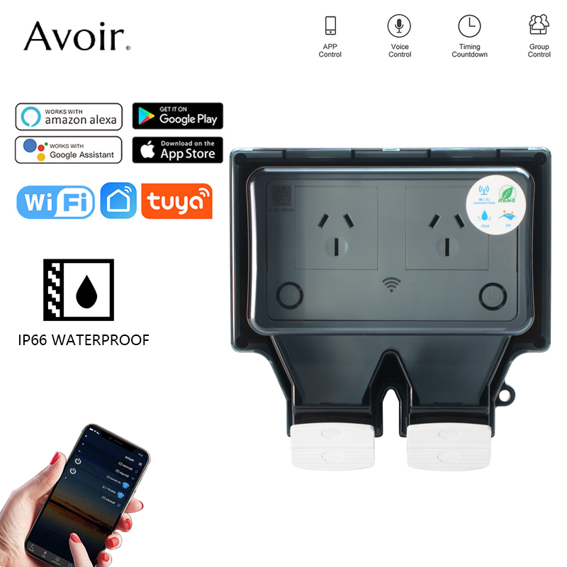 Avoir Tuya Wifi Waterproof Ele - đánh giá và giá Timer Dual Outlet