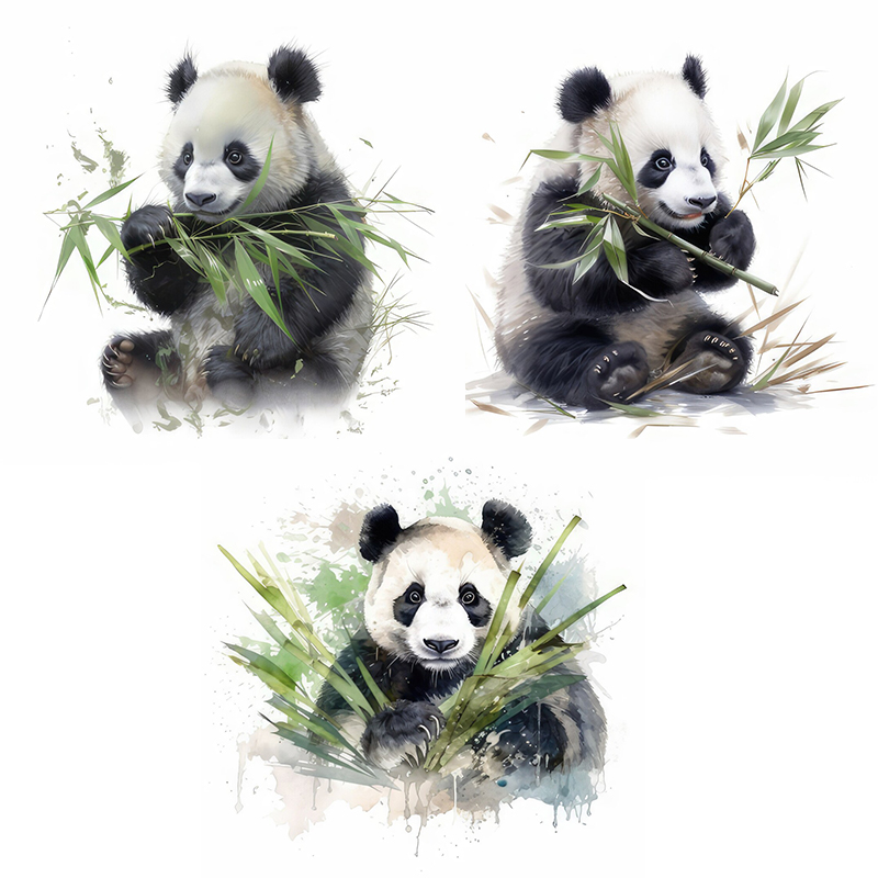 C76# Watercolor panda wall sti - đánh giá và giá Pvc Panel Background