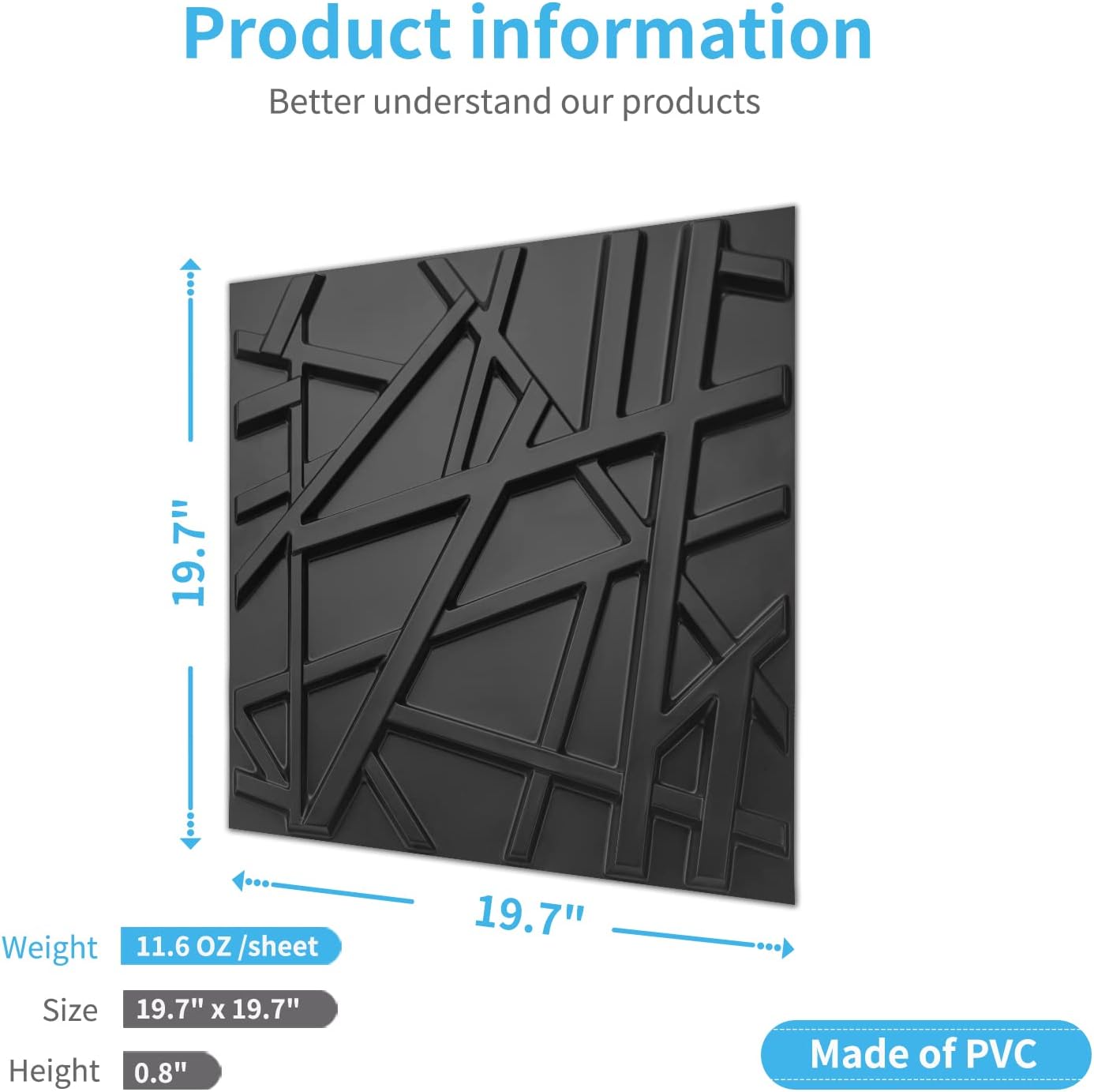 19.7x19.7in PVC Wall Panel Str - đánh giá và giá Pvc Panel Background